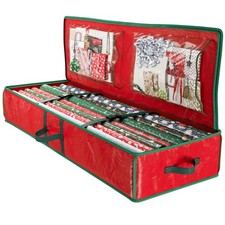 Heavy Duty Wrapping Paper Organizer Storage Bag Red - Christmas Storage