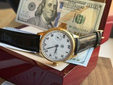 Watch Mechanical Wrist Golden Vintage Russian USSR Molnja Soviet Molniya White