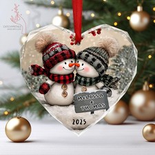 Personalized Snowman Couple Ornament, 2025 Christmas Ornament, Mr And Mrs