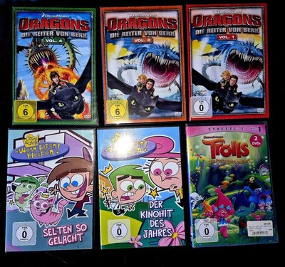 7 Dvds Kinder Trolls Cosmo Und Wanda Dragons Serien
