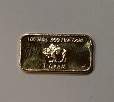 (1) 1 Gram - Gold Buffalo Bullion Bar .999 Fine 24k GOLD BARS