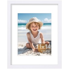 11x14 Picture Frame, Made of Solid Wood and Shatterproof Plexiglass, Display ...