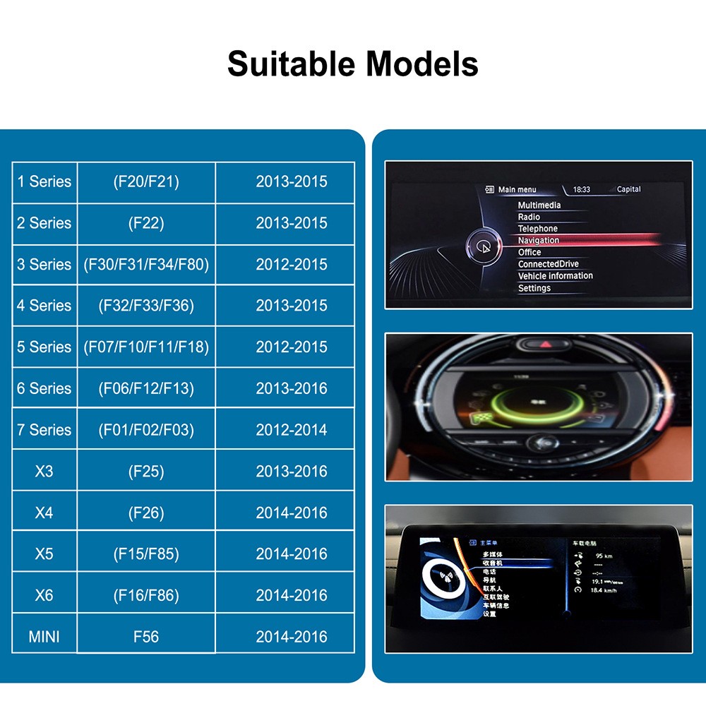 Wireless CarPlay Android Auto Retrofit Module For BMW i8 I12 2014-2017 with NBT