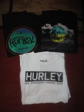 3 HURLEY MENS TSHIRTS 2 BLACK/1 WHITE SIZE MED TUB8 