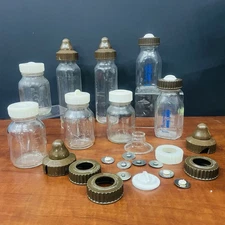 VTG Glass Baby Bottles Similac Evenflo Nursmatic 8 & 4 oz No Nipples Set of 8