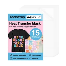 TECKWRAP Heat Transfer Mask for Heat Transfer Paper for T-Shirts 15PCS, 8.3 X