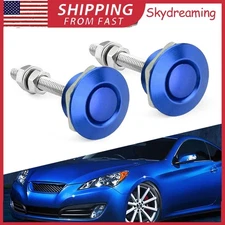 Universal 2x Button Push Quick Release Hood Bonnet Pins Lock Clips Bumper Latch