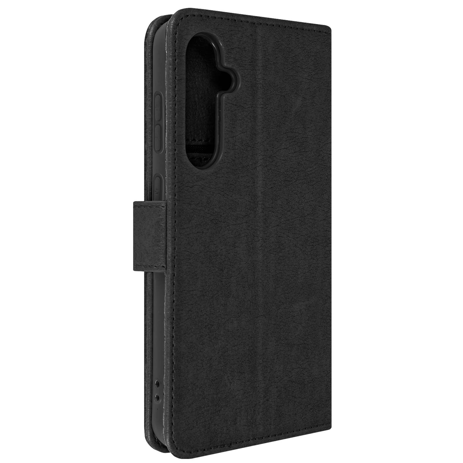 Etui Galaxy S23 FE Avizar housse simili cuir noir avec clapet support