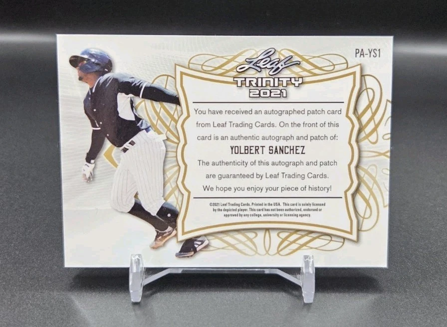 2021 LEAF TRINITY BASEBALL YOLBERT SANCHEZ PA-YS1 JERSEY PATCH AUTO BRAVES - Image 2 of 2