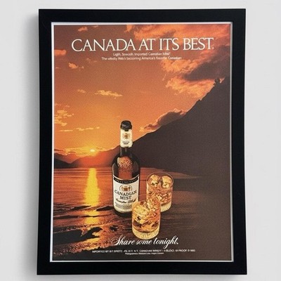 1980 Canadian Mist Whiskey Sunset Ad: ''Canada At Its'' Framed Print