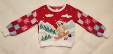 NWT 33 Degrees Skiing Bear Christmas Sweater 8 Medium Girls