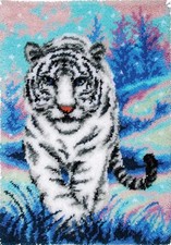 YOOTOM Tiger Latch Hook Rug Kit, DIY Carpet Crochet Embroidery Tapestry 20x15in