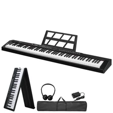Glarry Fold 88-Key Full Size Semi-Weighted Digital Piano Electronic Keyboard+Bag