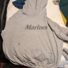 MARINES USMC HOODED HOODIE HOODY SWEATSHIRT MILITARY GREEN