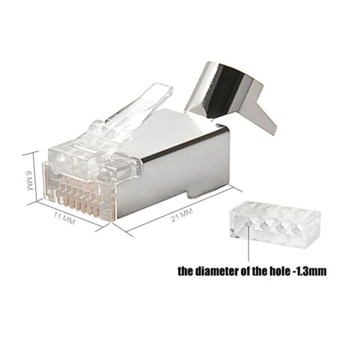 10Pcs Cat7 RJ45 connector cat 7 crystal plug shielded FTP RJ45 modul*h* Nm - Afbeelding 3 van 12