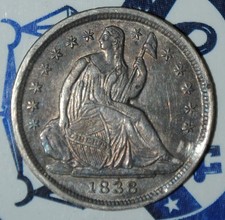 1838 Seated Liberty Half Dime {{{T515