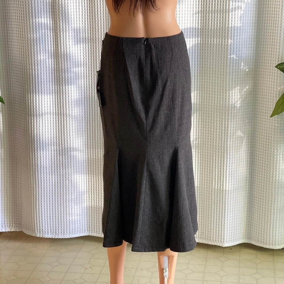 NUEVO CON ETIQUETAS Falda Midi De Colección Y2K Annette Görtz Para Mujer Gris Mezcla Lana Talla 34 EE. UU. Pequeña Foto 4 de 4