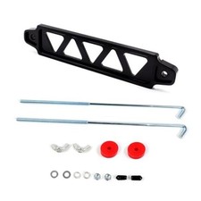 Battery Hold Down Kit, Triangular Five-hole Alloy Car Battery 1 PC Black