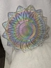 VINTAGE Carnival Federal Glass Petal Iridescent Platter Serving Bowl Dish
