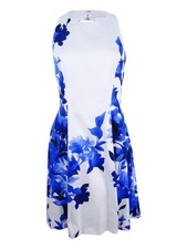 Lauren by Ralph Lauren Women's Floral Sateen Flare Dress