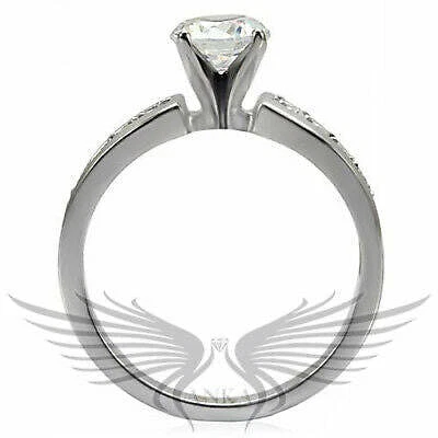 Anillo de compromiso solitario redondo 1C AAA CZ circón cúbico boda Tk068 Foto 4 de 4