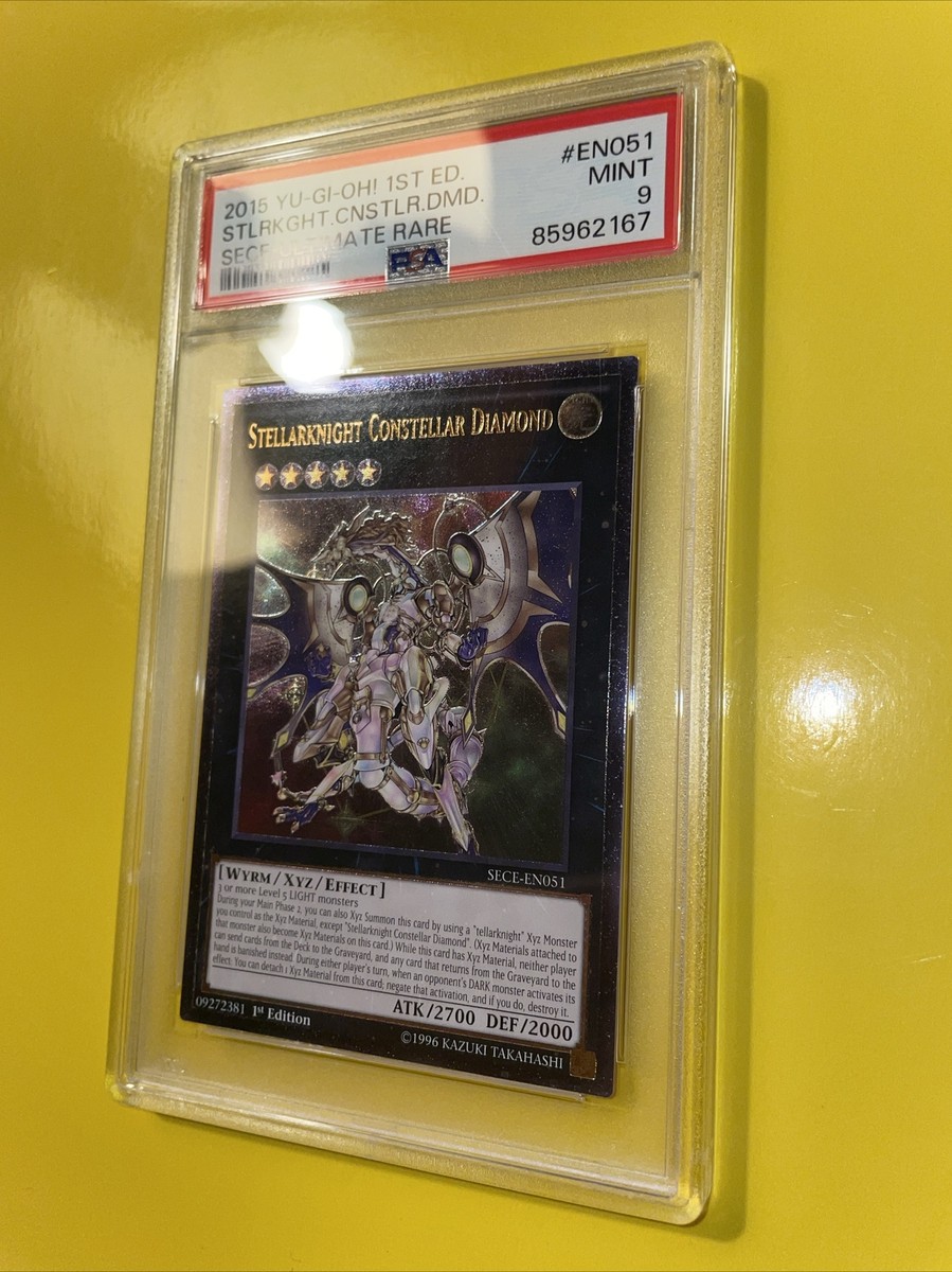 YuGiOh STELLARKNIGHT CONSTELLAR DIAMOND #SECE-EN051🔥PSA 9🔥1st ED