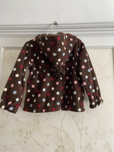 NWT Gymboree Girls Brown Polka Dot Hoodie Jacket 4 4T - Picture 4 of 5