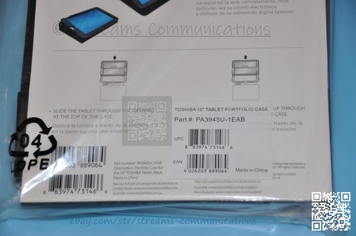 Portfolio Case for a 10 Inch Toshiba Tablet Black Hard Shell Stand New - Picture 7 of 7