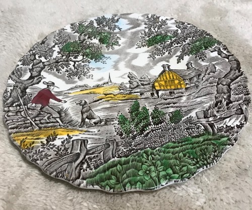 Myott "The Hunter Hand Engraved Permanent Colours Plate Set Of 6 Made In England - Picture 3 of 6