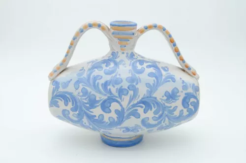 Vase Ceramics of Caltagirone Sicily Replica Of Antique Scaldone Hand Warmer
