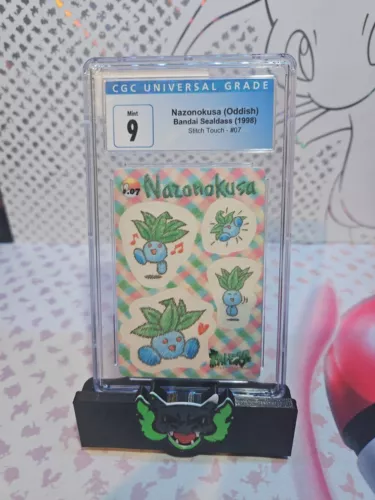 1998 Pokemon Oddish Nazonokusa Japanese Sealdass Stitch Touch #07 cgc 9 bandai