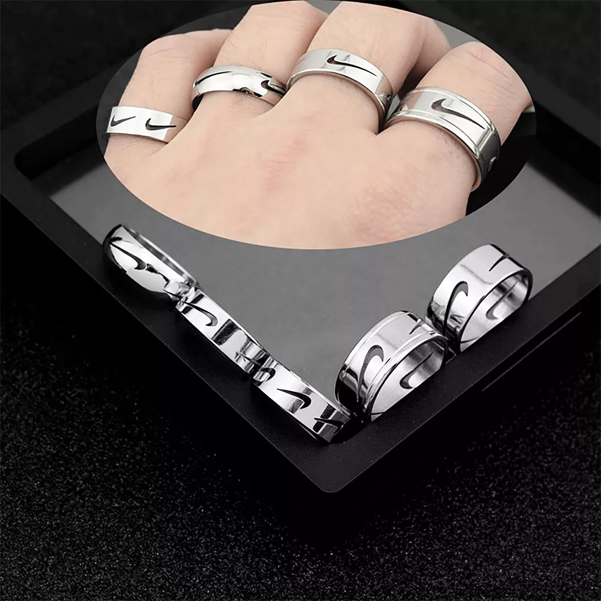 GIFT FASHION Steel RING | Stainless SILVER eBay TEENAGE & ☀️UNISEX | | MEN & WOMEN NIKE