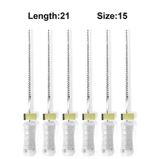 Sky Choice K-Files - 21 mm Length, Size 15 White with Rubber Stopper 6/Pkg