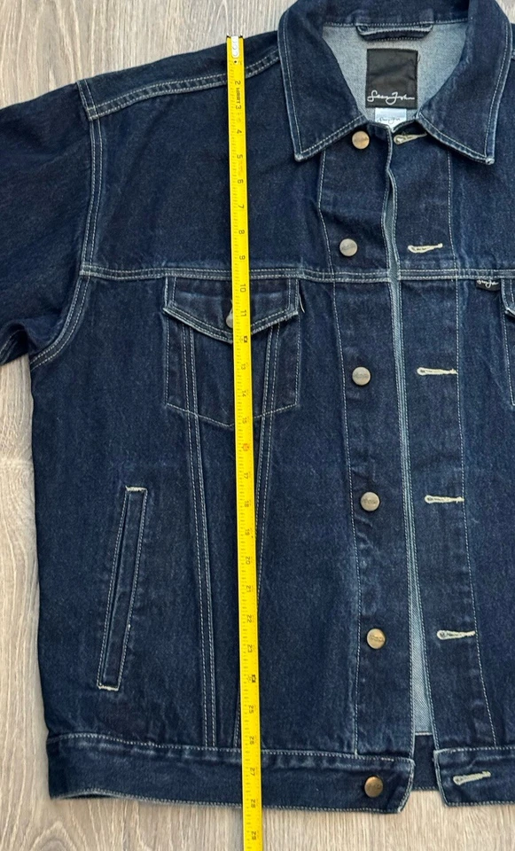 Chaqueta vaquera Sean John de colección años 90 manga larga abotonada para hombre XL lavado oscuro Foto 3 de 4