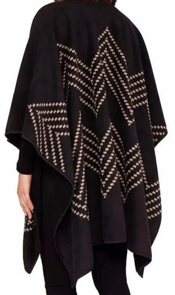 Ike Behar cálido reversible negro con diseño tostado envoltura para mujer para frío talla única Foto 4 de 4