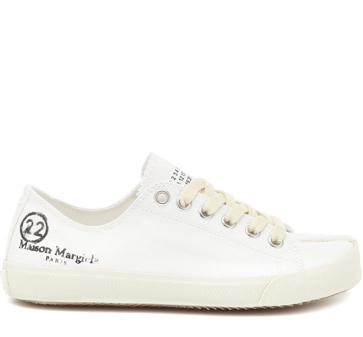 Maison Margiela Tabi Logo Canvas Lace up Low Top Sneakers