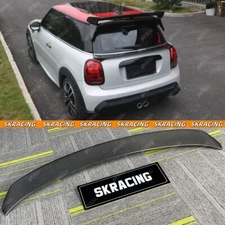 Carbon Fiber/Glossy Black Rear Trunk Middle Spoiler Wing Fit MINI F56 Cooper S