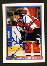 Kjell Samuelsson #240 signed autograph auto 1991-1992 Bowman Hockey Trading Card