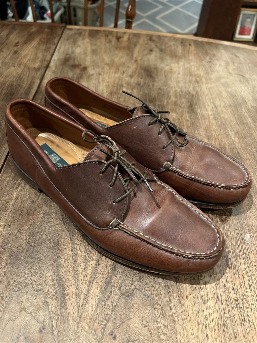 Orvis mens brown leather shoes sz 13 D lace up low used nice  display picture 2
