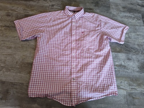Ariat Pro Series Jericho Plaid Shirt Short Sleeve Button Up Mens Workwear EUC L