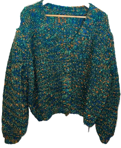 Cider Women’s Cardigan Balloon Sleeves Size 2XL NWT Multicolor