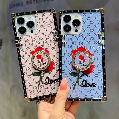 Bling Rose Boxy Trunk Phone Case For Xiaomi POCO X6 X7 Redmi Note 10 11 12 13 14