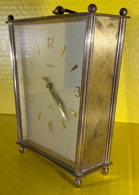 Vintage Semca Four Jewels Gold tone desk clock
