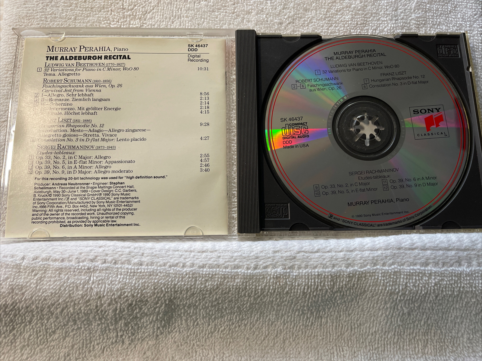 Sony Classical The Aldeburgh Recital Music CD Murray Perahia eBay