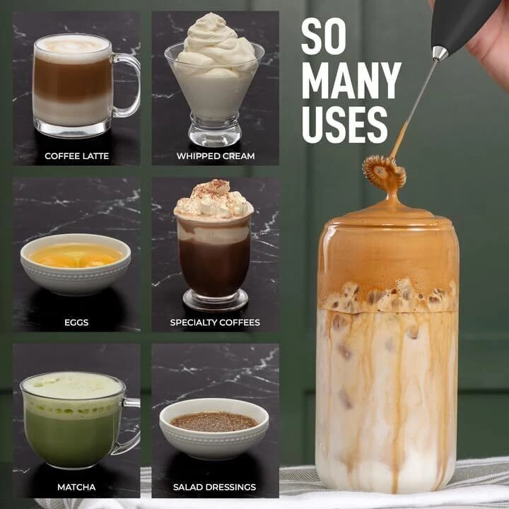 Milk Frother Handheld Foam Maker Whisk Drink Coffee Mixer Milk Mixer Mini Foamer