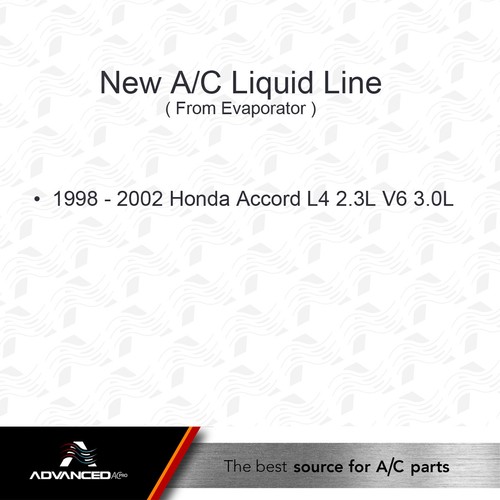 AC A/C Liquid Line Fits: 1998 1999 2000 2001 2002 Honda Accord L4 2.3L V6 3.0L - Picture 2 of 2