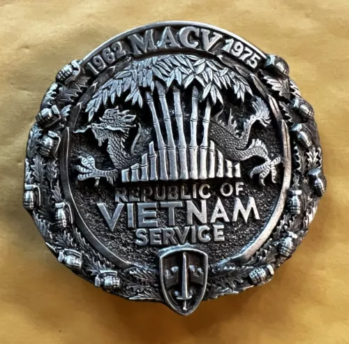 VIETNAM BELT BUCKLE NEW APPROXIMATELY 2 3/4" X 2 5/8"