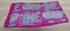 Vintage 100 Silk Scarf Vibrant Pink Fuchsia Colors Indian Made 1980s ABSTRACT