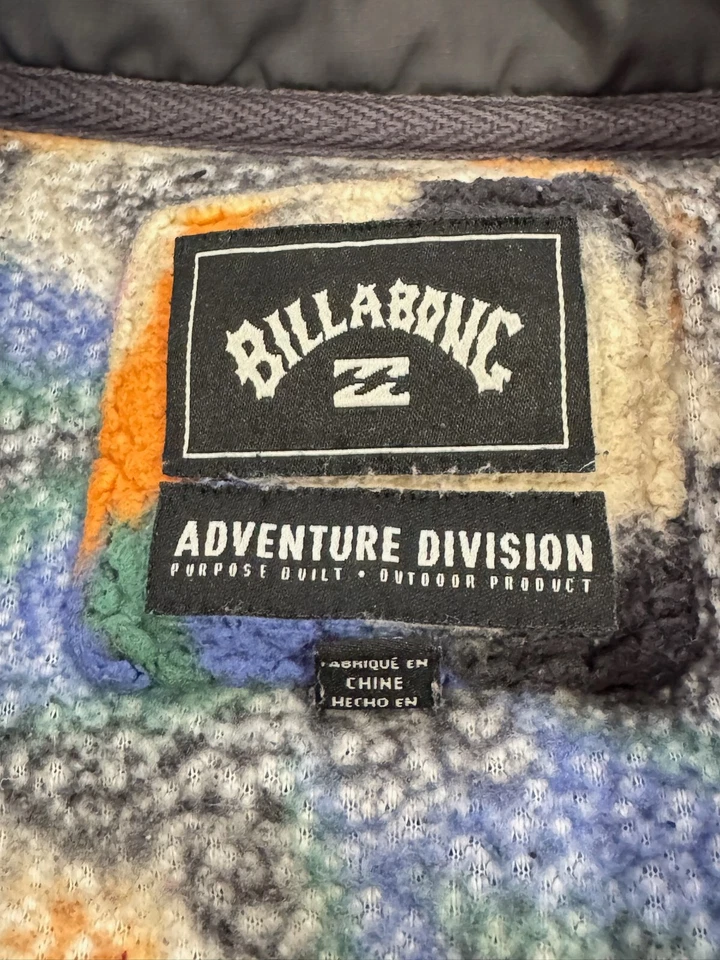 Billabong A/Div. Floral Sherpa Fleece Mock Neck Henley Long Sleeve Top Sz S - Image 4 of 4