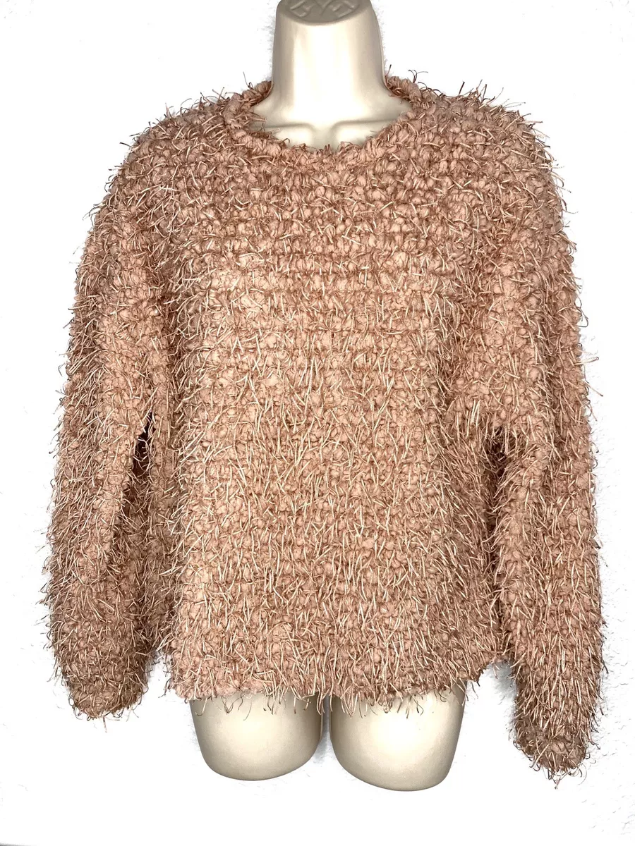 Fuzzy fringe sweater sale